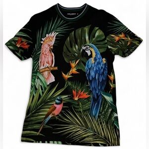 Dolce & Gabbana Tropical Slim-Fit Printed Cotton Short Sleeve Top Men Size 48 IT